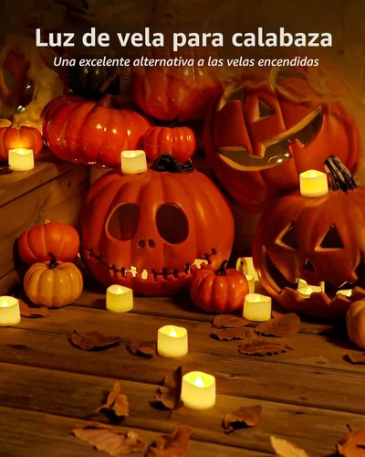 Miniatura 8 de Homemory 24 velas parpadeantes sin llama que funcionan con pilas, más de 200 horas de luces LED eléctricas falsas para decoración votiva, de mesa