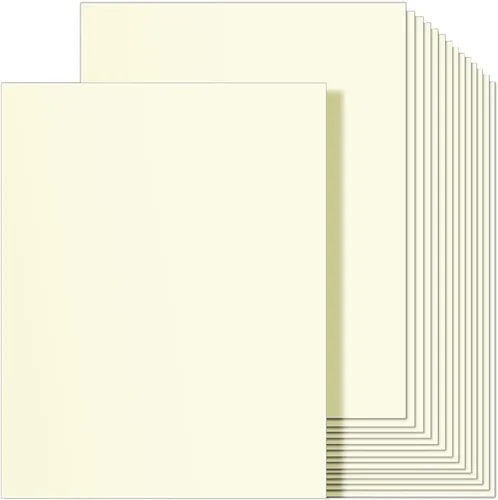 Ohuhu Papel de cartulina de color crema, 100 hojas – 8.5" x 11" Cartulina pesada 80 lb/216 gsm para manualidades y fabricación de tarjetas de