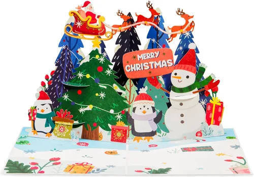 Miniatura 6 de Paper Love Frndly Tarjeta Emergente de Navidad, Noche de Navidad 3D, Regalo para Navidad o Vacaciones - 100% Reciclada y Ecológica, Cubierta de 5" x