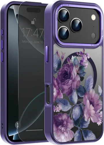 Miniatura 142 de Goodon Funda para iPhone 17 Pro con protector de pantalla de privacidad, compatible con Magsafe, a prueba de golpes, translúcida mate, bonita funda