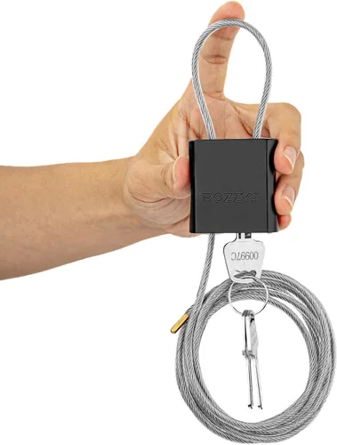 Miniatura 15 de Candado de cable con 3 llaves L 6.56 pies (2m), D 1/6 pulgadas (4mm) Candado de cable de acero ajustable Cerraduras de aluminio para bicicletas