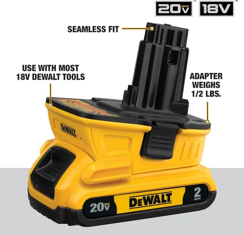 Miniatura 3 de Juego de adaptador de batería DeWALT, DCA2203C, de 20 voltios, para herramientas de 18 voltios, sierra sable