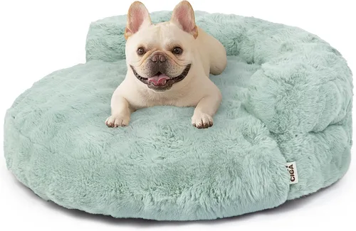 Miniatura 26 de EHEYCIGA Sofá cama suave para gatos de interior, cama extra pequeña esponjosa para perros con funda extraíble lavable, sofá para mascotas, Camello