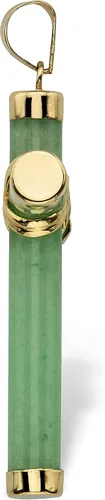 Miniatura 2 de PalmBeach - Colgante de cruz de jade verde genuino de oro amarillo de 10 quilates (1.496 in), Jade