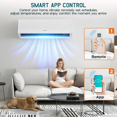 Miniatura 4 de Albott Sistema de calefacción mini Split AC/calefacción, 28,000 BTU ODU, 22 SEER2 3 zonas 12K+12K+12K BTU bomba de calor inversora sin conductos