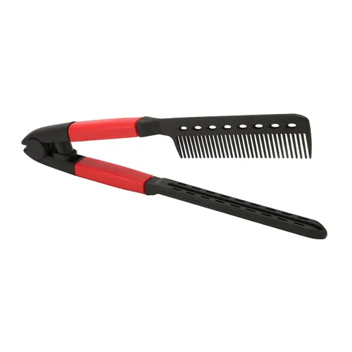 Miniatura 9 de Peine alisador de cabello, 3 piezas portátil multiusos en forma de V peine recto para cabello anudado