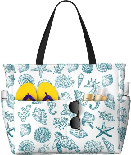 Miniatura 24 de Bolsa de playa para mujer, bolsa de playa impermeable y a prueba de arena con bolsa húmeda, bolsa de viaje grande para viajes de fin de semana