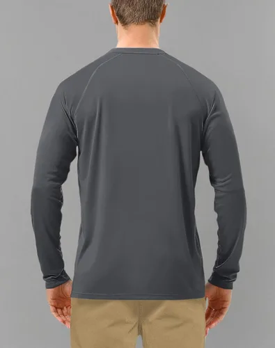 Miniatura 6 de Roadbox Camisas de Protección Solar UV UPF 50+ para Hombres Manga Larga SPF Rash Guard para Pesca Senderismo Natación Correr Paquete de 2 - Gris