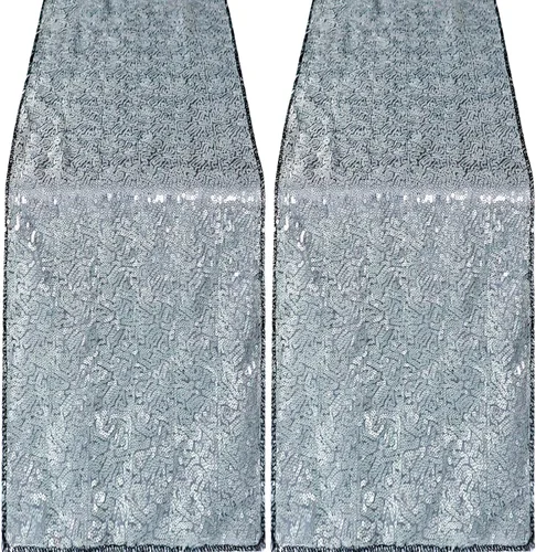 Miniatura 72 de Pufogu - Camino de mesa de lentejuelas brillantes de 12 x 72 pulgadas para fiestas de cumpleaños, decoración de bodas, despedidas de soltera