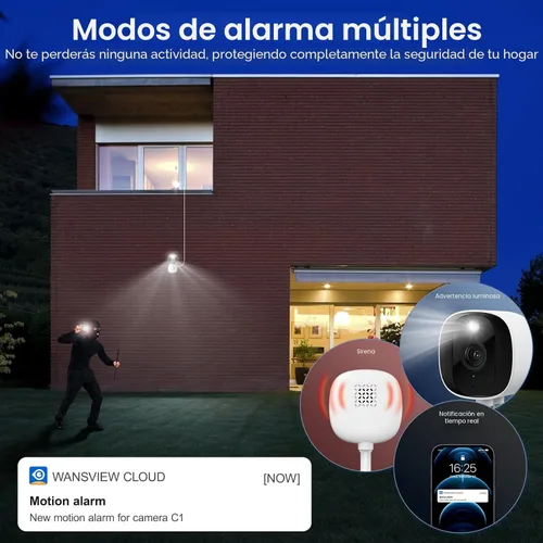 Miniatura 8 de AOQEE Cámaras 2K para Seguridad del Hogar - Cámara para Exteriores/Interiores para Perro/Gato/Mascota/Niñera/Bebé, Visión Nocturna a Color, Luz