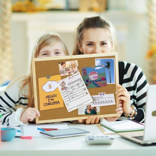 Miniatura 5 de OWLKELA Tablero de corcho de 14.6" X 11", tablero de avisos con chinchetas, tablero de notas, tablero de visión, tablón de anuncios para oficina