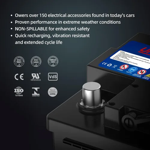 Miniatura 5 de UPLUS BCI Group 47 - Batería de coche AGM-L60-UP sin mantenimiento, 12 V 60 Ah AGM, batería automotriz H5 L2, 660CCA, 105RC, 375LN2-MF