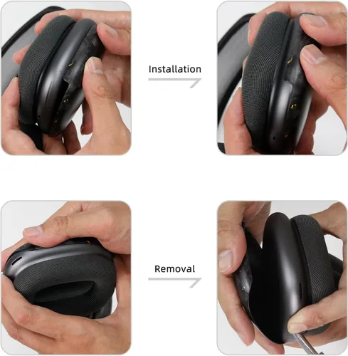 Miniatura 8 de MONOCARBON Funda de fibra de carbono real para AirPods Max (2024/2020), cubierta protectora de grado militar para auriculares Apple Max, único Verde