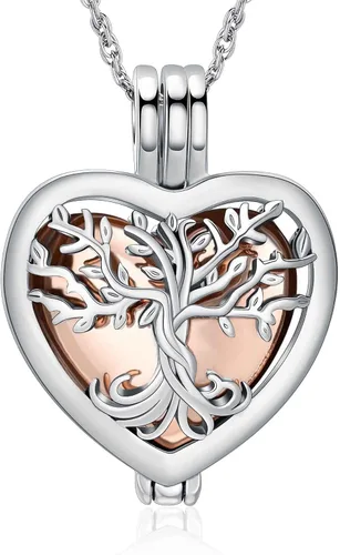 Miniatura 11 de shajwo Collar de cenizas de urna de árbol de la vida para mujeres y hombres, amado, dije conmemorativo de ceniza humana