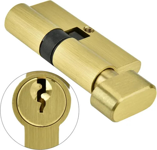 Miniatura 5 de Cerradura de cilindro de 2.559 in, cilindro de bloqueo de puerta antirrobo de cobre, cerradura de cobre de seguridad, interior para dormitorio, sala