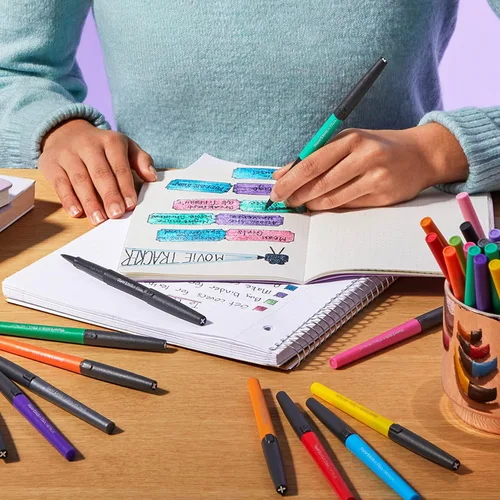 Miniatura 6 de Paper Mate Flair - Bolígrafos metálicos de punta de fieltro, colección City Lights, colores surtidos brillantes, tinta premium, 16