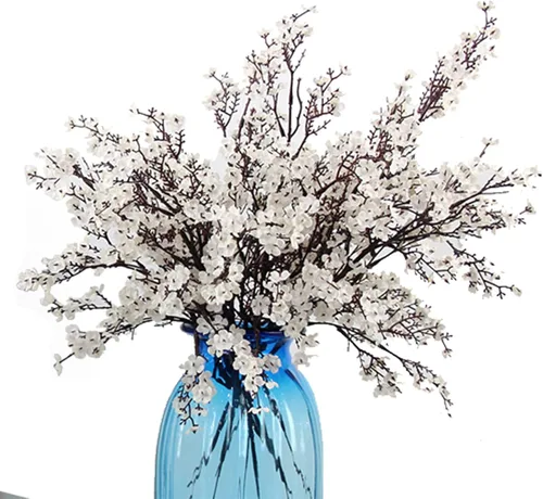 Miniatura 34 de JAKY-Global Flores Artificiales de Tela Aliento de Bebé 12 Ramos Plantas de Seda Falsas Europeas Decoración de Boda Fiesta Ramos de Tacto Real DIY