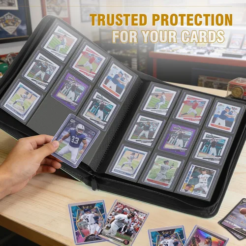 Miniatura 4 de Carpeta Top Loader para tarjetas coleccionables para deportes y tarjetas intercambiables, capacidad para 288 cargadores superiores de 3 x 4