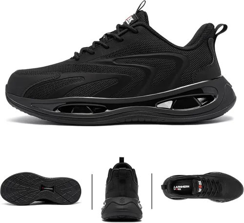 Miniatura 3 de LARNMERN Zapatillas de deporte con punta de acero para hombre, zapatos de seguridad de trabajo, zapatos ligeros Infinity PRO Series