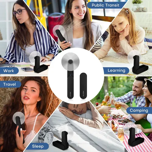 Miniatura 7 de Ventilador portátil mini de mano, ventilador personal pequeño recargable para 9-15 horas de duración, diseño de bolsillo para viajes/Esenciales