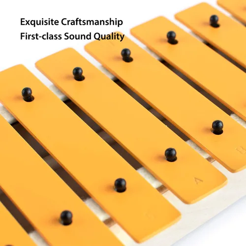Miniatura 5 de MUSICUBE Xilófono profesional tipo glockenspiel para niños y adultos de 25 notas, bien afinado, instrumento de percusión Orff para bebés y niños