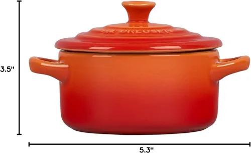 Miniatura 9 de Le Creuset Gres Mini Cocotte Redondo, 8 oz., Flame Llama