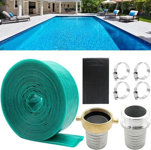 Miniatura 8 de Bashik Manguera de retrolavado para piscina con 4 abrazaderas de manguera resistente y duradera resistencia al envejecimiento
