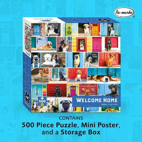 Miniatura 2 de Re-marks Welcome Home - Rompecabezas de 500 piezas con temática de perros para todas las edades