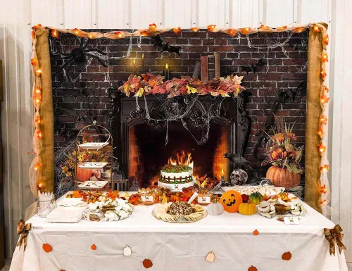 Miniatura 3 de Avezano Telón de fondo gótico para fotografía de chimenea de Halloween, fiesta de Halloween, decoración de fiesta de Halloween, accesorios de sesión
