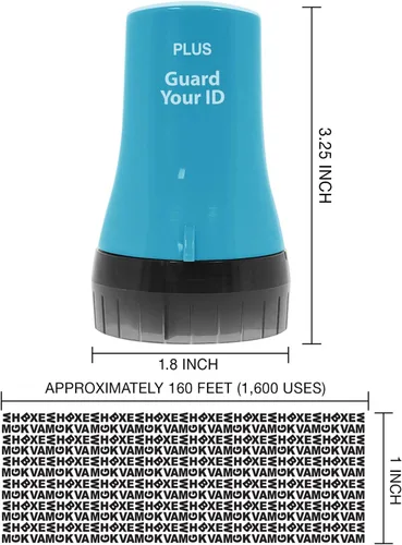 Miniatura 5 de Guard Your ID Wide Advanced Roller 2.0 - Sello de seguridad para prevención de robo de identidad, color turquesa