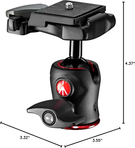 Miniatura 5 de Manfrotto Cabezal de bola central 490, para trípodes de cámara, cabezal de bola fluida para trípodes ergonómicos y funcionales, estabilizador