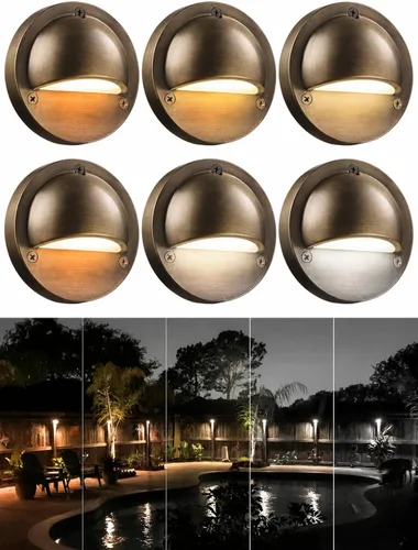 Miniatura 14 de LEONLITE Paquete de 12 luces LED de bajo voltaje, 2.3 W, 170 lúmenes, luz de barandilla de escalera de paisaje con 12-36 V CA/CC, aluminio fundido a