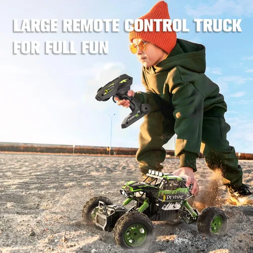 Miniatura 4 de CROBOLL Autos RC grandes 1:12 para niños con función de elevación mejorada, auto de control remoto 4WD de 2.4 GHz, juguete de regalo, camión Verde