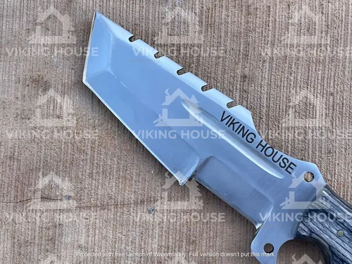Miniatura 4 de I - Cuchillo rastreador hecho a mano, cuchillos de caza de acero D2, mango de madera de dólar, cuchillo de hoja fija, mano derecha, scout, llevar