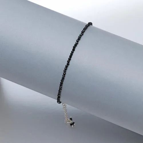 Miniatura 11 de Gempires - Tobillera ligera hecha a mano con cuentas, diseño clásico, hipoalergénica, chapada en plata de 11 pulgadas, regalo único para uso diario