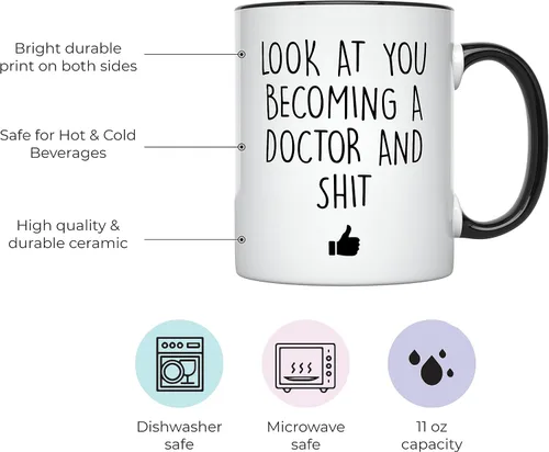Miniatura 2 de YouNique Designs Future Doctor - Taza de café, 11 onzas, color blanco, divertida taza de estudiante de medicina, taza para la escuela de medicina