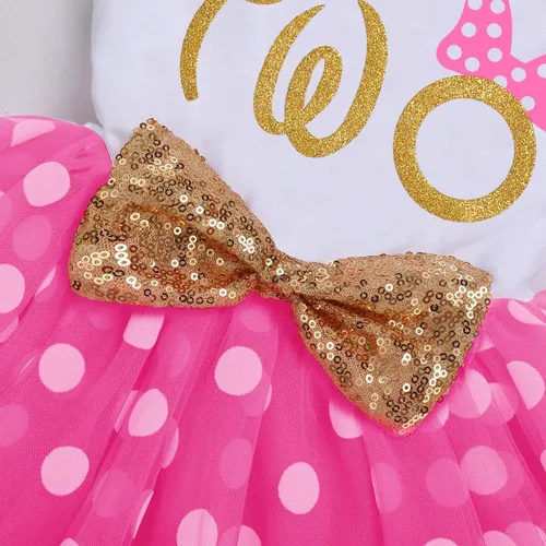 Miniatura 4 de IBTOM CASTLE - Vestido de princesa con falda tipo tutú para niñas que cumplan 1 o 2 años, incluye moñito con lentejuelas