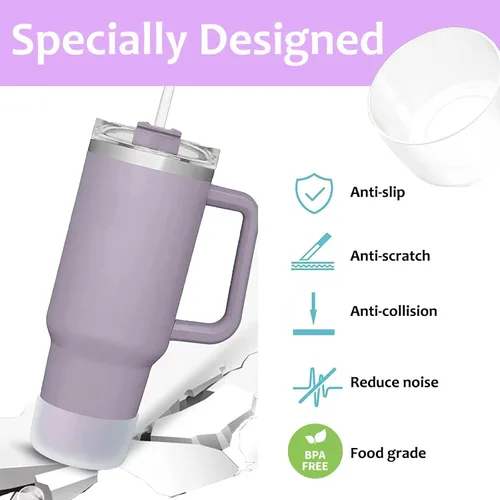 Miniatura 2 de 2 fundas para botas Stanley Cup de 40 oz 30 onzas con asa, botas de silicona para vasos IceFlow Flip de 20 oz 30 onzas, cubierta inferior protectora