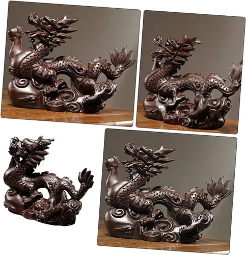 Miniatura 7 de Yardwe Figura de paisaje de año nuevo, decoración de mascota china, estatua de riqueza de Feng Shui, estatua de dragón 2024, estatua de dragón