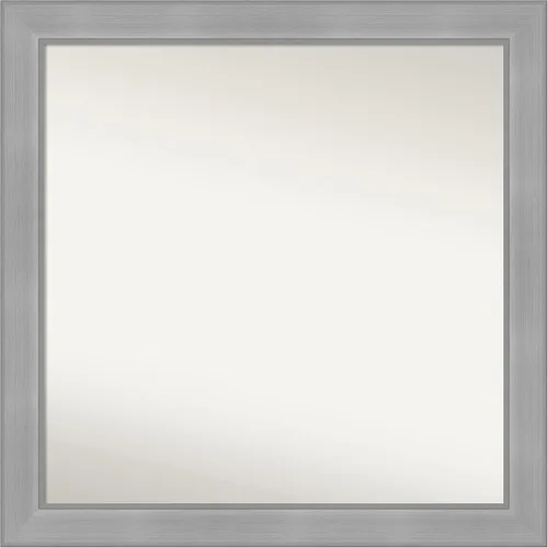 Miniatura 8 de Amanti Art Espejo de Baño Plateado para Sobre el Fregadero, 28x22 pulgadas Vista Espejo Rectangular de Tocador de Níquel Cepillado, Marco Casual