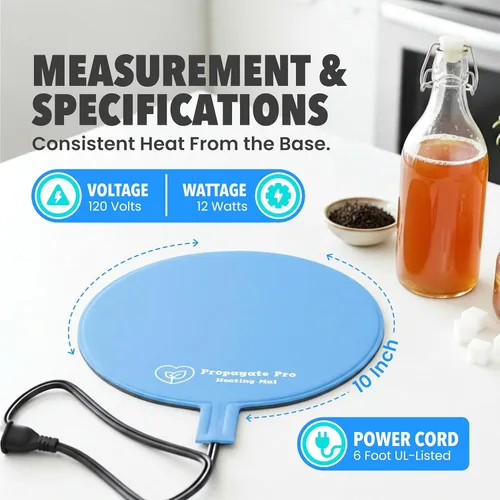 Miniatura 4 de Almohadilla de calor de elaboración y fermentación para cerveza casera y fermentación de vino 120 VCA 12 o 25 vatios Estera de calefacción: seguro