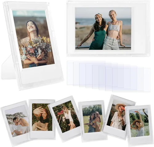 Marcos de Fotos Transparentes Esmerilados de 2x3 - Paquete de 8 Marcos de Fotos Pequeños para Película Fujifilm Instax Mini de 3" - para Instax Mini