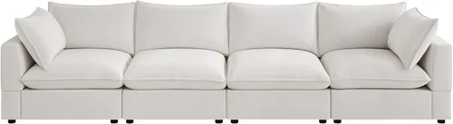 VANOMi Sofá modular seccional, sofá de nube de asiento profundo, cojines ultra cómodos, tapicería suave, funda extraíble, 4 plazas para sala de estar