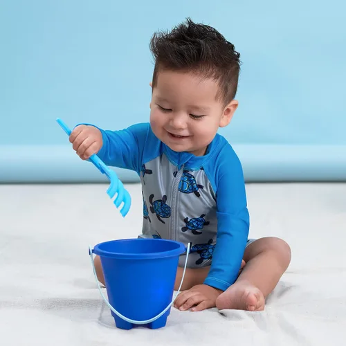 Miniatura 5 de Gerber Traje de baño de manga larga de una pieza con protección solar para niños pequeños