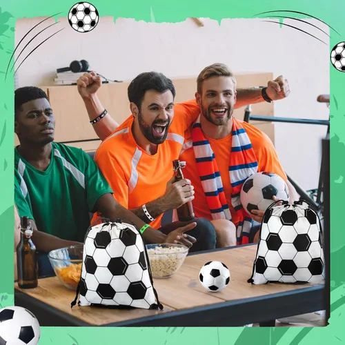 Miniatura 7 de Nuogo - Juego de 48 piezas de regalos de fútbol, regalos de fútbol, 12 piezas, bolsas de regalo, pulseras, mini bolas antiestrés, llavero