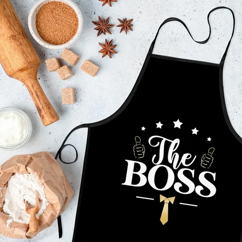 Miniatura 2 de Regalos del día del jefe para mujeres y hombres, delantales de The Boss & The Real Boss, regalos de boda para parejas, parrilla, cocina, horneado