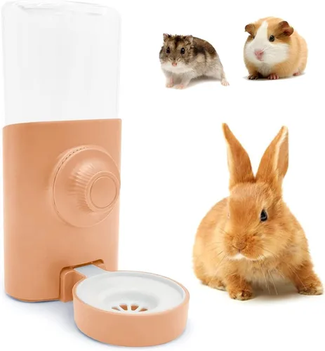 Botella de agua para conejo, 600ml/20.3 fl oz dispensador de agua colgante alimentador jaula cajón conejera conejito cachorro gato chinchilla hurón