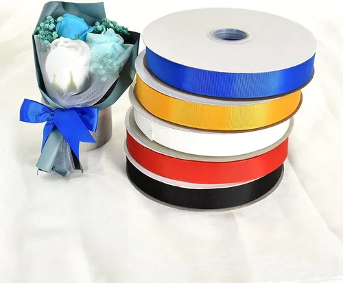 Miniatura 6 de TONIFUL Cinta de grogrén de 1 pulgada, rollo de cinta de grogrén sólido negro para envolver regalos, accesorios para el cabello, coser, lazos