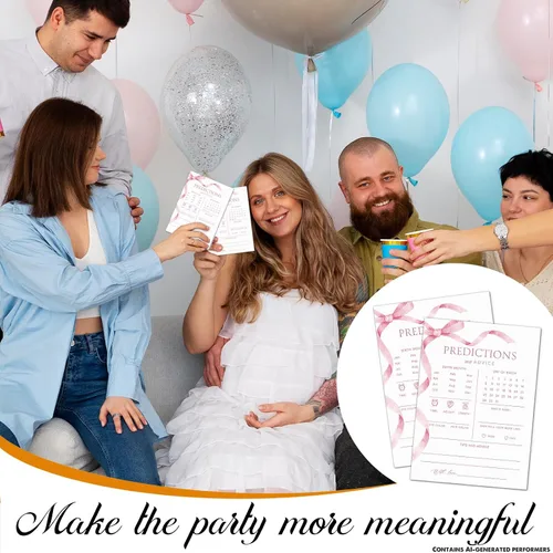 Miniatura 6 de Predicciones de bebé y tarjetas de consejos para nuevos padres, juegos clásicos de baby shower para niños, deseos para mamá y papá, 20 tarjetas