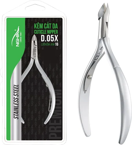 NGHIA Pinza de cutícula premium D-05X Jaw 16 (acero inoxidable) - Herramientas profesionales para uñas